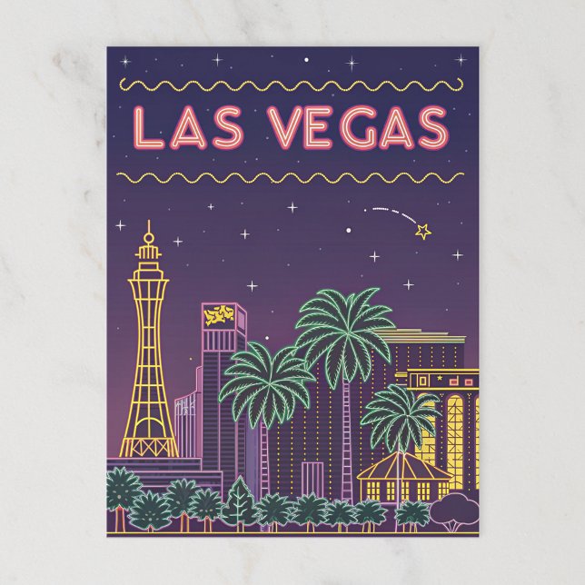 Cartão Postal Las Vegas: Neon Cityscape à Noite (Criador carregado)