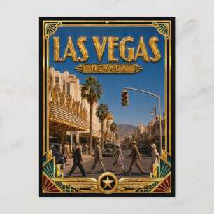 Cartão Postal Las Vegas Nevada Arte Deco Antigo Idade Dourada