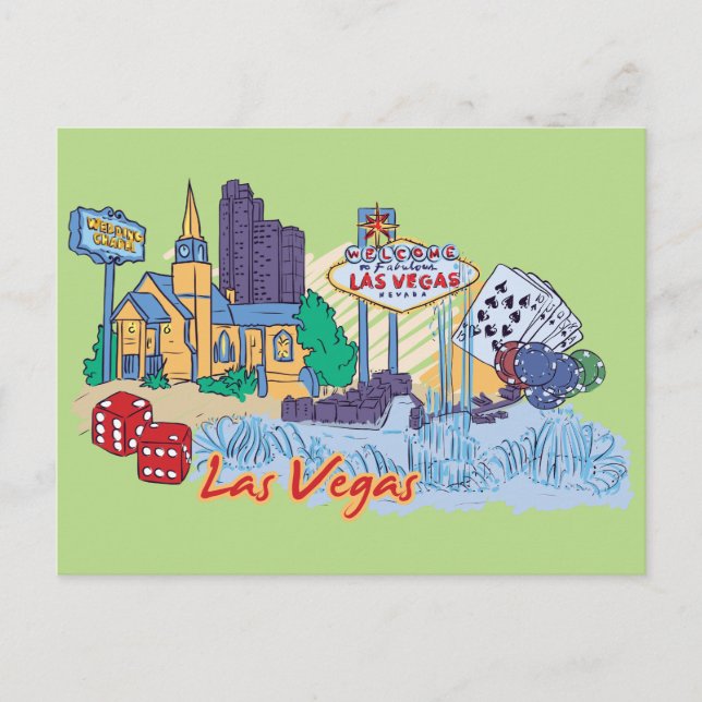 Cartão Postal Las Vegas, Nevada, Cidade Famosa dos EUA (Frente)