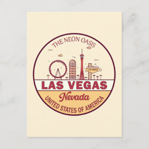 Cartão Postal Las Vegas Nevada City Skyline Emblem