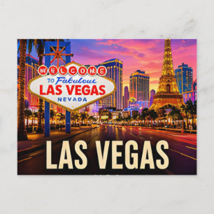 Cartão Postal Las Vegas Nevada EUA Luzes da Faixa Deserto Viagem
