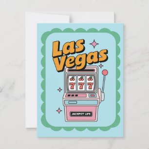 Cartão Postal Las Vegas Nevada EUA Máquina Caça-Níqueis Jackpot