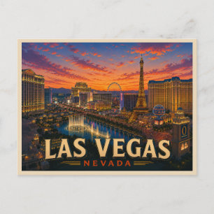 Cartão Postal Las Vegas Nevada Viagem Antiga