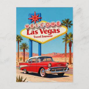 Cartão Postal Las Vegas, NV – Viagem com Estilo Retro dos Anos 1