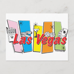 Cartão Postal Las-Vegas-Retro