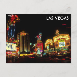 Cartão Postal Las Vegas Strip no Night Casino Neon Lights