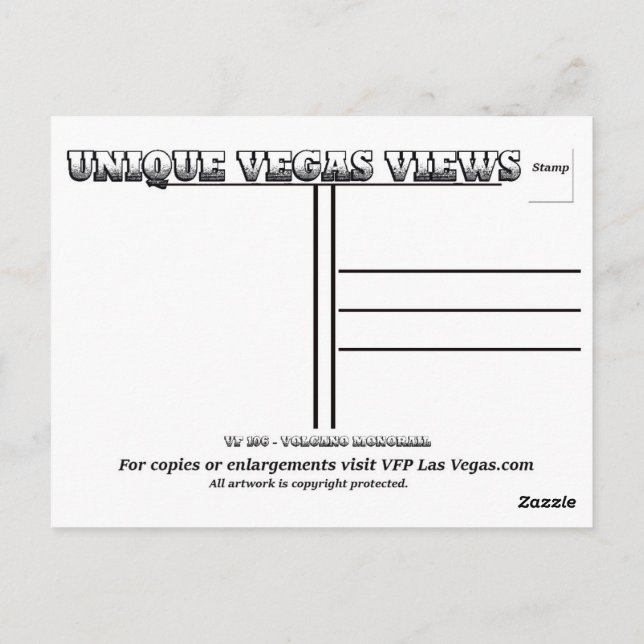 Cartão Postal Las Vegas Volcano Monorail (Verso)