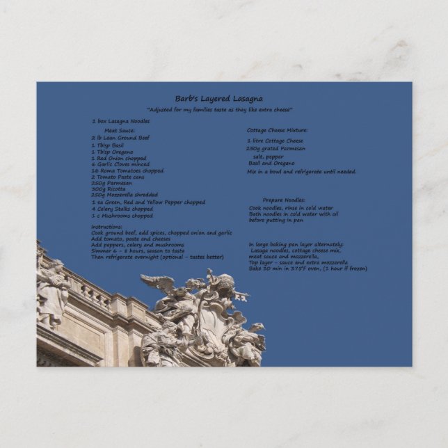 Cartão Postal Lasagna em camadas da barba (Frente)