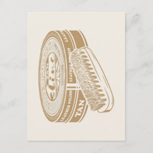 Cartão Postal Lata de creme de sapato bege arte pop