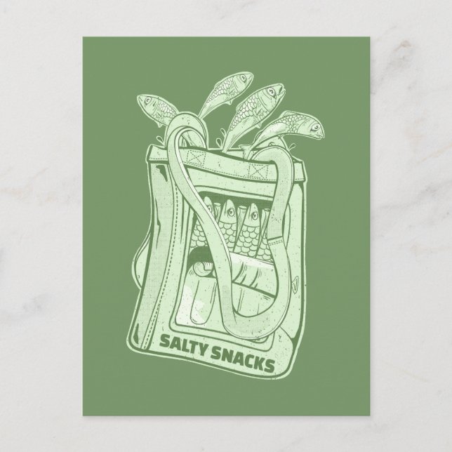 Cartão Postal Lata de sardinhas snack salgado (Frente)