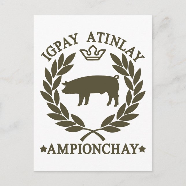 Cartão Postal Latino de porco (Frente)