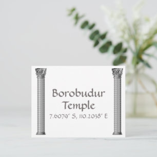 Cartão Postal Latitude  Longitude do Templo de Borobudur 