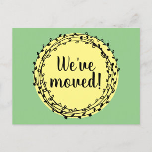 Cartão Postal Laurel floral wreath change of address move