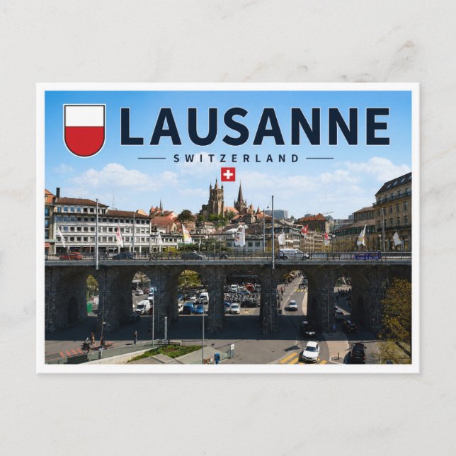 Cartão Postal Lausana - Suíça (Frente)