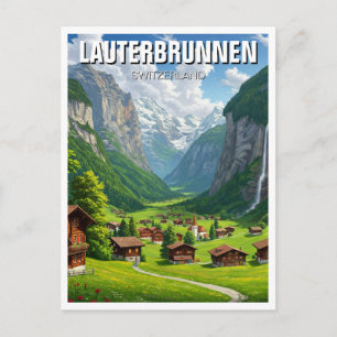 Cartão Postal Lauterbrunnen Viagem Suíça