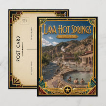 Lava Hot Springs Idaho Arte Vintage Art Déco Idade