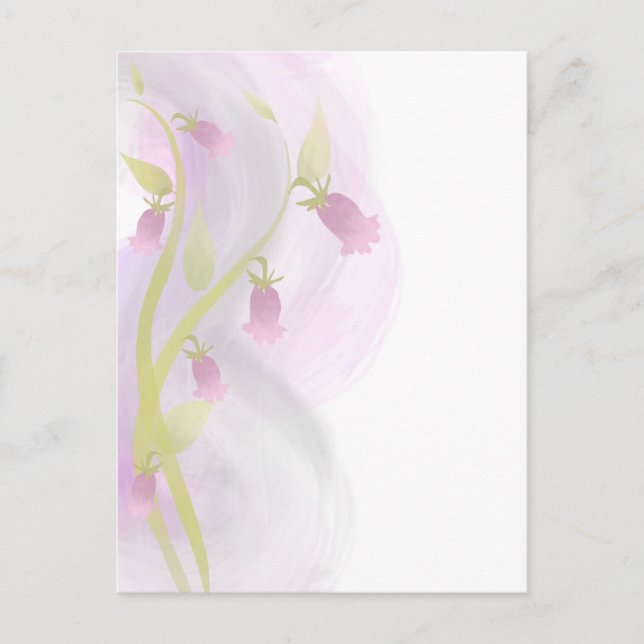 Cartão Postal Lavagem de Aquarela Rosa Pálida (Frente)