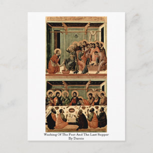 Cartão Postal Lavagem De Pés E Última Ceia Por Duccio