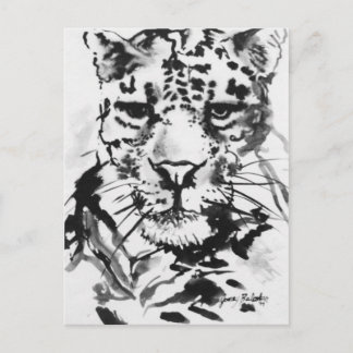 Cartão Postal Lavagem de Tinta Leopardo