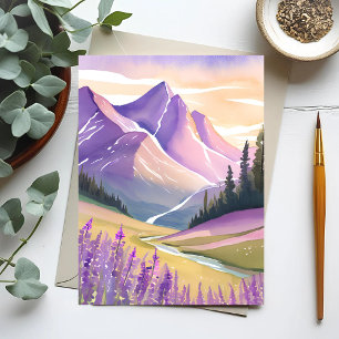 Cartão Postal Lavanda de Primavera   Parque Nacional Glacier Aqu