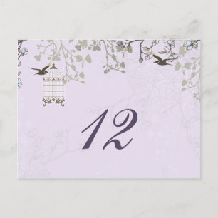 Cartão Postal Lavanda Lilac vintage aves casamento
