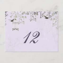 Cartão Postal Lavanda Lilac vintage aves casamento