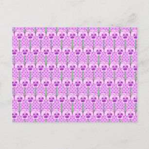 Cartão Postal Lavanda - padrão do papel de parede retrorreflect