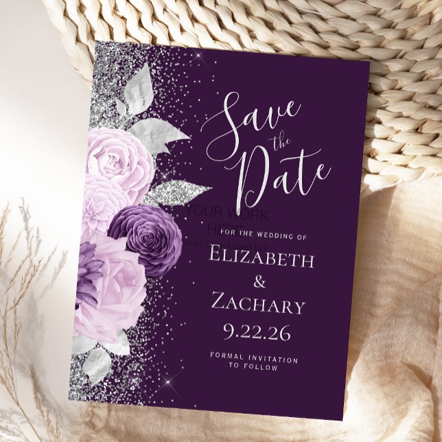 Cartão Postal Lavanda Roxo Profunda Floral (Criador carregado)