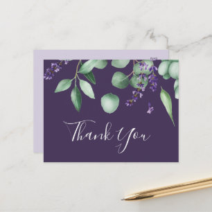 Cartão Postal Lavanda russa   Cartão-postal Puro Obrigado