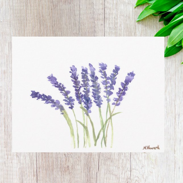 Cartão Postal Lavandas flores aquarela Purple Floral russa (Criador carregado)