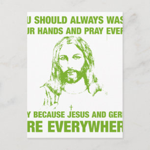 Cartão Postal Lave Suas Mãos E Reze - Jesus E Germes...