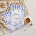 Cartão Postal Lavender Wisteria Floral Arch Wedding Thank You<br><div class="desc">Lavender Wisteria Floral Arch Wedding Thank You Card | Romantic Purple Garden Wedding Thank You . Express your gratitude with this elegant lavender wisteria floral arch wedding thank you card, designed to beautifully coordinate with your romantic garden wedding stationery. Featuring cascading watercolor wisteria blooms in soft lavender and lilac tones,...</div>