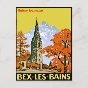 Cartão Postal Lavey les Bains, aldeia da Suiça, colheita