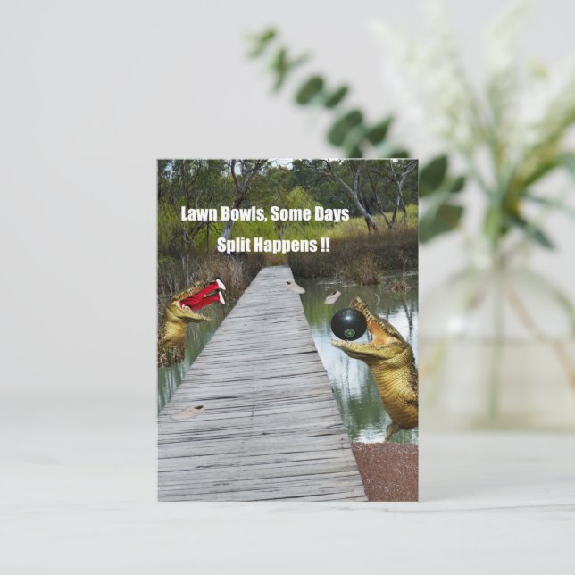 Cartão Postal Lawn Bowls - A Divisão da Austrália Acontece, Cart (Em pé/Frente)