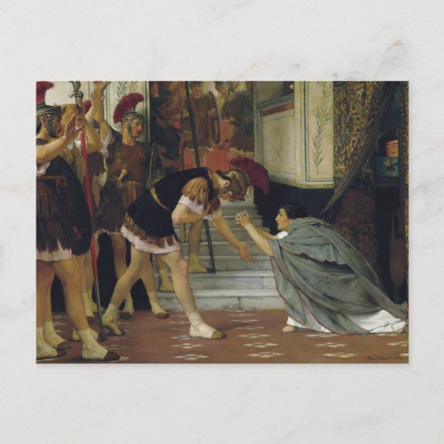 Cartão Postal Lawrence Alma-Tadema - Proclamando Claudius (Frente)