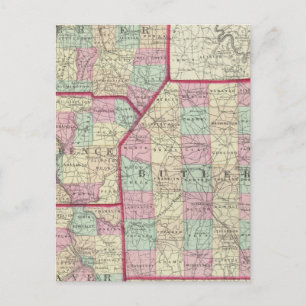 Cartão Postal Lawrence, Mercer, Beaver, condados Butler