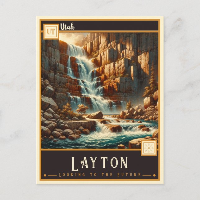 Cartão Postal Layton, Utah | Antigo (Frente)