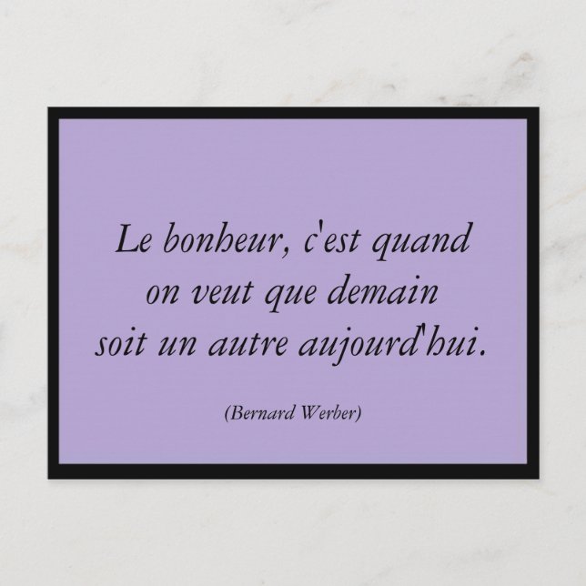 Cartão Postal Le bonheur (Frente)