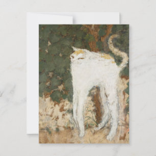 Cartão Postal Le Chat Blanc Vintage Cat Painting Memable