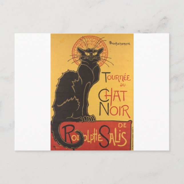 Cartão Postal Le Chat Noir Art Impressão (Frente)