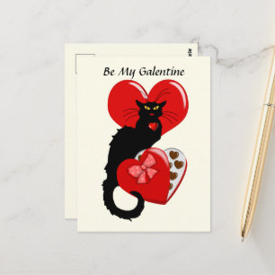 Cartão Postal Le Chat Noir Heart Candy Dia de os namorados