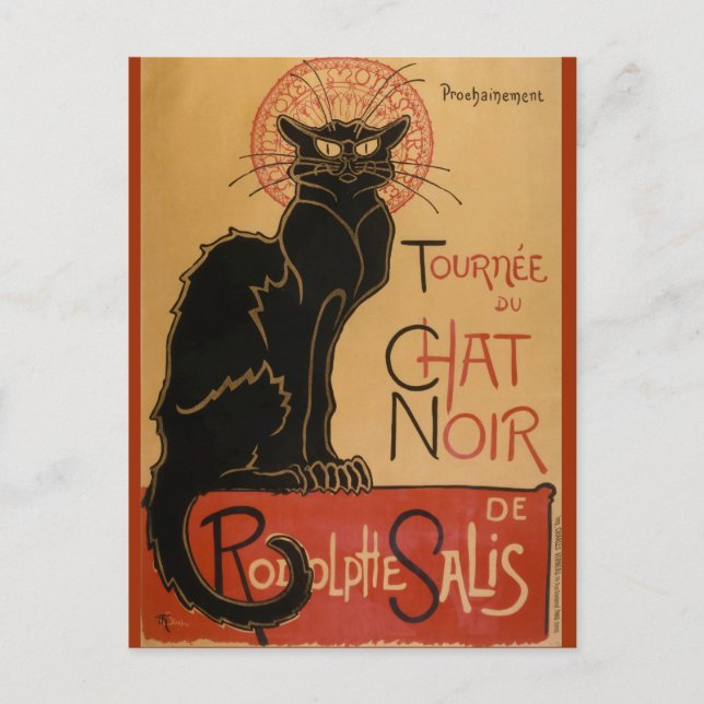 Cartão Postal Le chat Noir - Steinlen (Frente)