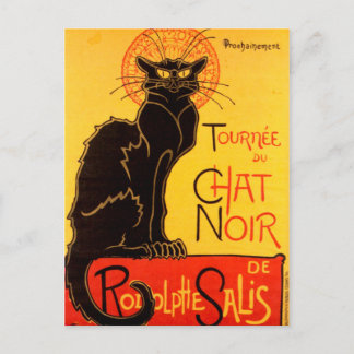 Cartão Postal Le Chat Noir The Black Cat Art Nouveau Vintage