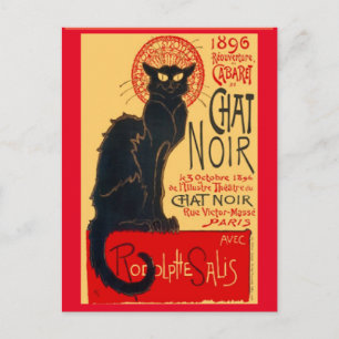 Cartão Postal Le Chat Noir, The Black Cat, Art Postcard