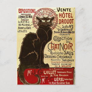 Cartão Postal Le Chat Noir, Vente Hôtel Drouot Belas Artes