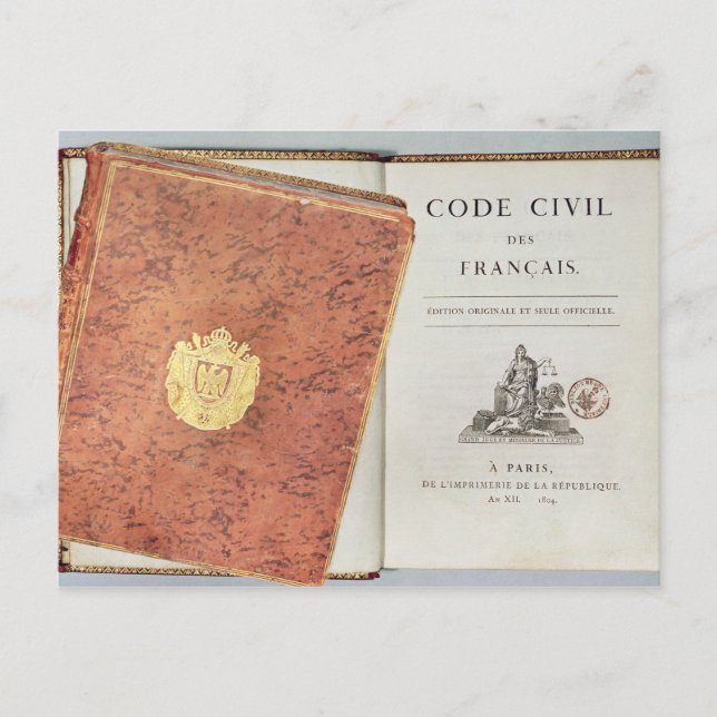 Cartão Postal Le Code Civil des Francais" (Frente)