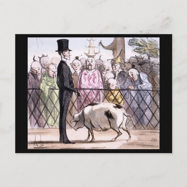 Cartão Postal Le Jardin des Plantes a Pekin - Honore Daumier (Frente)