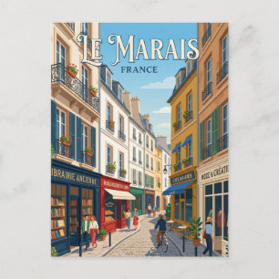 Cartão Postal Le Marais França