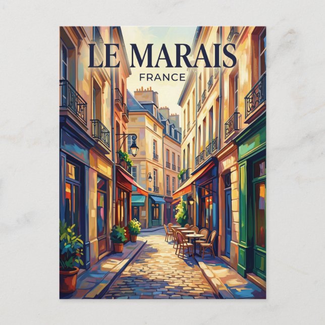 Cartão Postal Le Marais França (Frente)