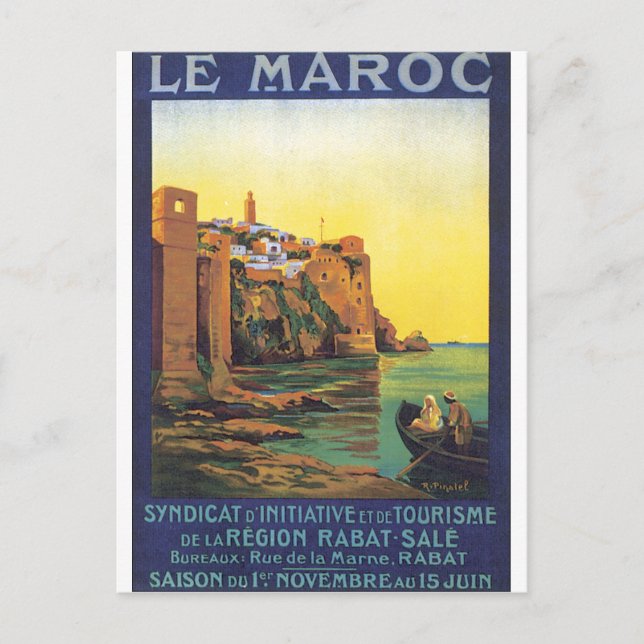 Cartão Postal Le Maroc Viagens vintage (Frente)
